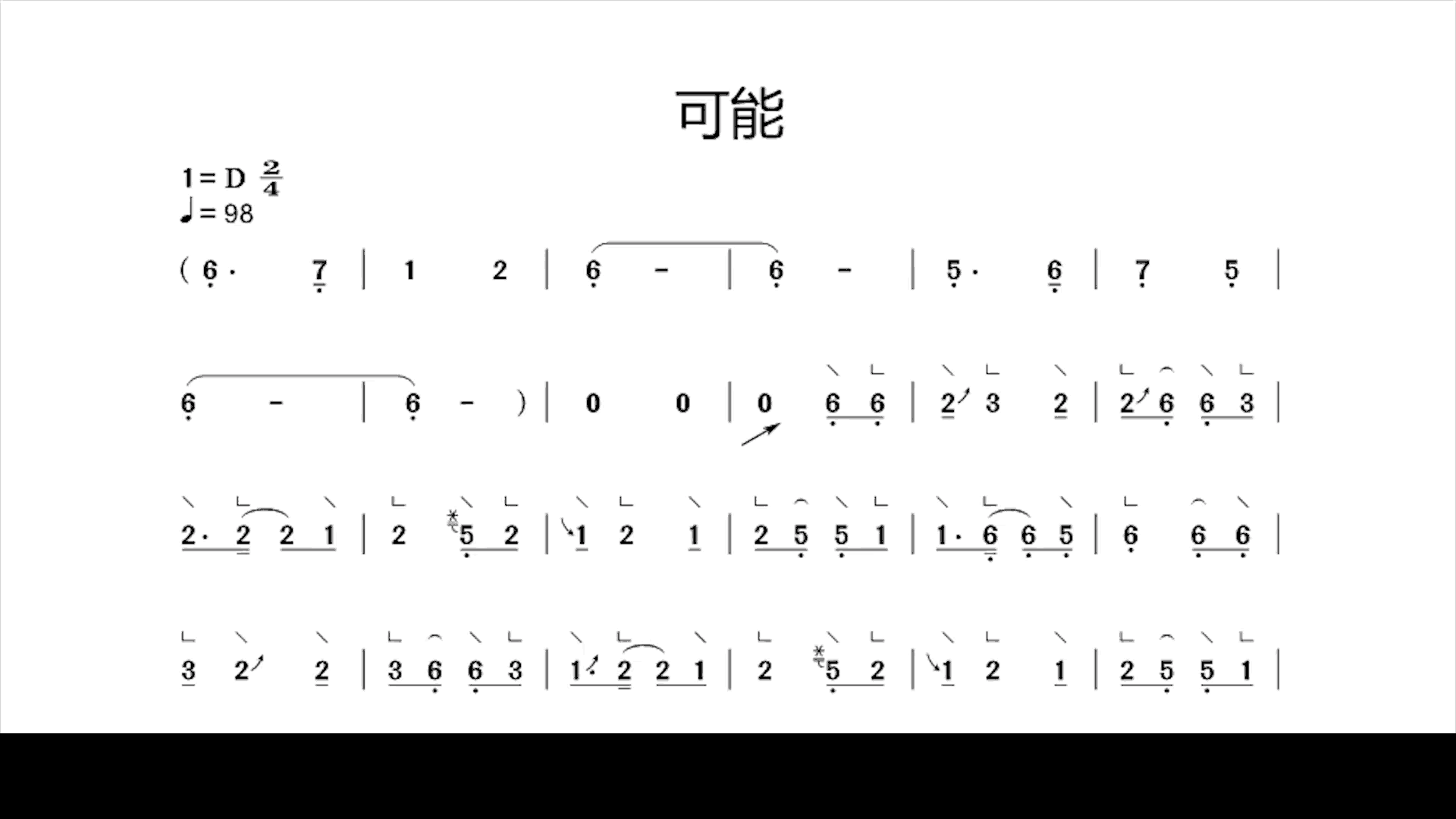 可能（古筝动态谱-有示范音乐）